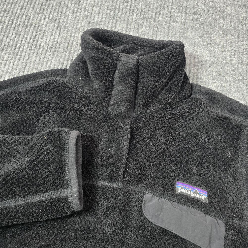 Patagonia Re-Tool Snap-T Fleece Pullover Womens Small Black Mock Neck Hike 25441